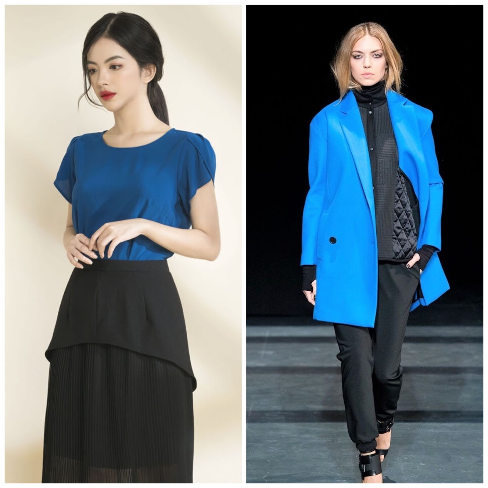 Cách phối quần áo màu xanh dương kết hợp với màu gì đẹp? – 11 Cách phối đồ với váy màu xanh coban đẹp cho nàng xinh ngất ngây