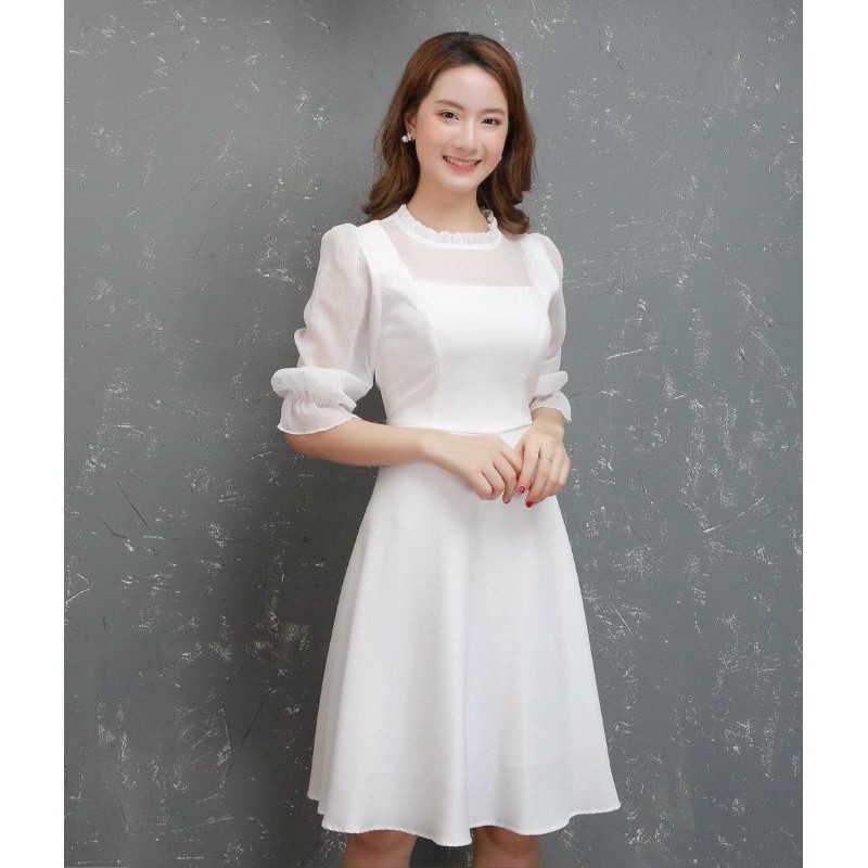 Đầm trắng công chúa đi tiệc rât duyên dáng và dễ thương | 19 Xu hướng thời trang Hàn Quốc