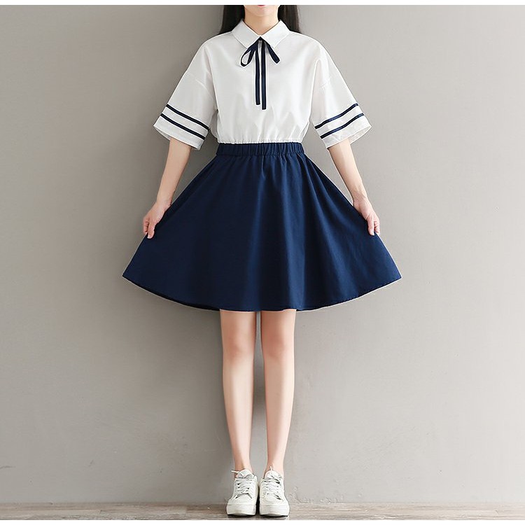 Váy liền áo nữ sinh, học sinh, babydoll |19 Xu hướng thời trang Hàn Quốc